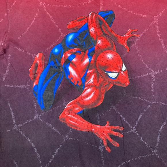 Vintage Spider Man Shirt Mens M Red Universal Studios Ride Promo Marvel 90s Tee - Picture 3 of 12